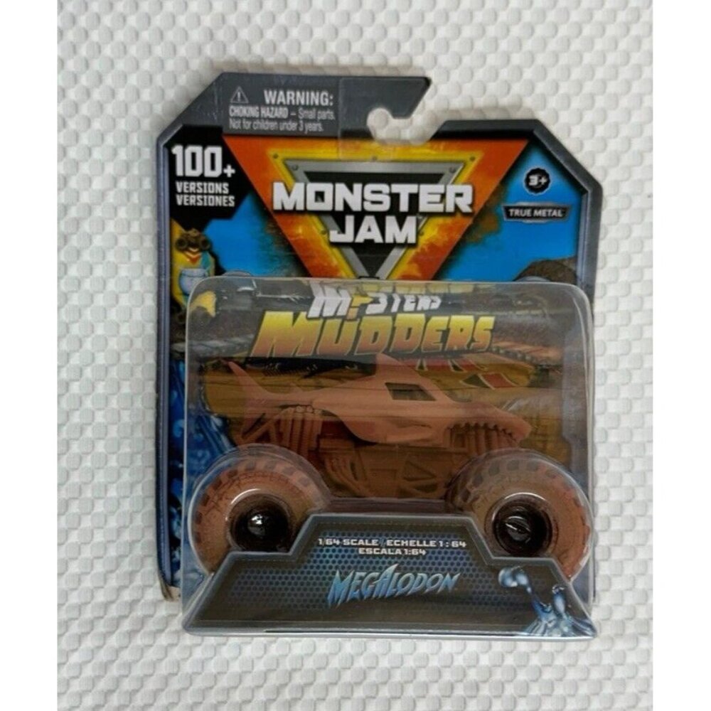 MONSTER JAM MEGALODON Mudders Wash Reveal 1:64 Die Cast Truck RARE Series 4